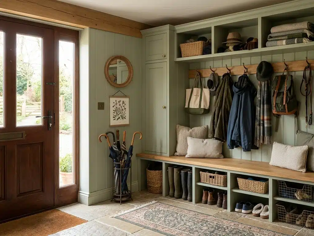 Boot room-style entrance idea